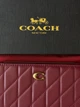 Женский кошелек Coach Quilted Leather Zip Around Long Walle бордовый большой - изображение 2
