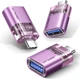 Адаптер-переходник JSAUX Type-C to USB 3.0, 5Gbps, purple - изображение 2