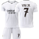Футбольная форма детская Vini Jr. (Винисиус Жуниор) 7 Real Madrid (Реал Мадрид), сезон 24/25, 26 размер, рост 140-145 см, белая - изображение 1