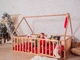 Детский деревянный манеж-кровать домик Монтессори BUSY WOOD напольная Модель 6 190х160 см натуральное дерево - изображение 1
