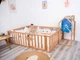 Детский деревянный манеж-кровать Монтессори BUSY WOOD напольная Модель 6.2 190х160 см Натуральное дерево - изображение 1