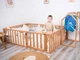 Детский деревянный манеж-кровать Монтессори BUSY WOOD напольная Модель 6.2 200х160 см Натуральное дерево - изображение 7