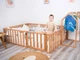 Детский деревянный манеж-кровать Монтессори BUSY WOOD напольная Модель 6.2 200х160 см Натуральное дерево - изображение 6