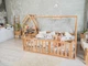 Детский деревянный манеж-кровать домик Монтессори BUSY WOOD напольная Модель 6 200х140 см натуральное дерево - изображение 7