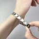 Браслет сегментный, эластичный из нержавеющей стали, без страз. 18см - изображение 2