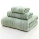 Набор 3 бамбук / хлопок полотенец Lovely Svi для ванной, отелей, SPA, саун 70x140 см, 50x90 см, 35x35 см Зеленый - изображение 1