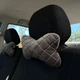 Подушка под голову в машину (27×16×8 см) – автомобильная подушка на подголовник для шеи, (серая) - изображение 2