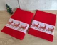 Набор новогодних полотенец Gulcan 50x90+70х140 Merry Christmas Deer Red - изображение 3