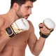 Перчатки Крабы спаринговые для MMA на липучке размер S Полиуретан Zelart белый-черный-золотой BO-3393 - изображение 9