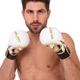 Перчатки Крабы спаринговые для MMA на липучке размер S Полиуретан Zelart белый-черный-золотой BO-3393 - изображение 8