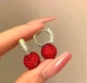 Серьги бижутерия стильные деликатные подвески Jeweston Темно-красные - изображение 4