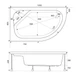 Поддон для душа акриловый Shower (L) FERISYA SW-6282 120х80х45 см глубокий асимметричный (C15201) - изображение 4