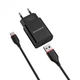 Мережевий зарядний пристрій Borofone BA20A, кабель USB to MicroUSB, 1USB, 2.1A, Black - зображення 2