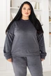 Пижама женская брючная с кофтой велюровая Пг1500 Графитовый, 3XL - изображение 3