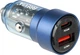 Автомобільний зарядний пристрій Brevia ePower DualCharge 75W 1xUSB-C+1xUSB-A Transparent Blue (46575CABL) - зображення 1