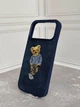 Чохол Накладка Джинс Wave з вишитим Teddy Bear для iPhone 17 Pro Max Blue - зображення 2