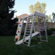 Детский деревянный уличный игровой спорткомплекс Акварелька- outdoor 2, шведская стенка, гладиаторская сетка, рукоход, горка, кольца, счета, скалодром, веревочная лестница, качеля - изображение 12