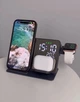 Беспроводная зарядка 5 в 1 для Apple iPhone Airpods Apple Watch series Зеркальная Док-станция Часы, Ночник - изображение 1