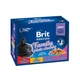 Набор влажных кормов Brit Premium Cat Pouch «Семейная тарелка» для кошек, ассорти из 4 вкусов, 12 шт х 100 г - изображение 1