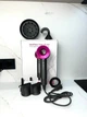 Фен Super Hair Dryer серо-розовый с ионизацией и турборежимом 5 насадок - изображение 1