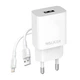 Сетевое зарядное устройство (адаптер) WALKER WH-26 1USB / 2.1A + Lightning white - изображение 1