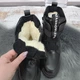 Ботинки дутики детские для девочки Kimboo черные зимние на овчине 36р (23,2 см) 7018 - изображение 9