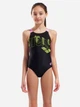 Детский сплошной купальник для девочки Arena Tales Swimsuit V Back 009085-590 128 см Черный с розовым (3468337622420) - изображение 1
