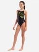Детский сплошной купальник для девочки Arena Tales Swimsuit V Back 009085-590 128 см Черный с розовым (3468337622420) - изображение 3