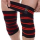 Бинты на колени для приседаний Zelart 2646 длина 2м Black-Red - изображение 2