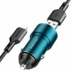 Автомобільний зарядний пристрій Borofone BZ19 Wisdom, кабель USB to Lightning, 2.4A, Сапфірово-синій - зображення 2