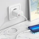 Мережевий зарядний пристрій Borofone BN9 Reacher, PD, QC, 2 Type-C, 35W, кабель Type-C to Lightning, Білий - зображення 4