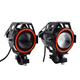 Фары прожекторы для мотоцикла U7 LED 12В 3000лм Angel Eyes красные и кнопка - изображение 4