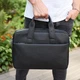 Стильный мужской портфель для ноутбука 40х28х10, кожаная сумочка для документов, мужская деловая сумка для города, черный - изображение 3