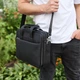 Стильный мужской портфель для ноутбука 40х28х10, кожаная сумочка для документов, мужская деловая сумка для города, черный - изображение 11