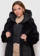 Пуховое пальто с Поясом 88-1573KD Черный S - изображение 2