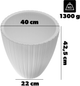 Doniczka z wkładem Kadax Biała 40 cm (5903699497487) - obraz 6