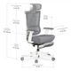 Крісло Mealux S6 Air Fabric Grey White (арт. HF-S6 F/GW) - зображення 4