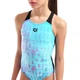 Купальник закритий для дівчат Arena MULTI COLOURS SWIMSUIT V BACK Блакитний, Чорний 116 см (009007-509 116) - зображення 3