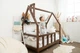 Дитяче ліжко будиночок Монтессорі BUSY WOOD на ніжках Модель 1 120х60 см темне - зображення 1
