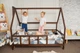 Детская кровать домик Монтессори BUSY WOOD на ножках Модель 1 200x90 см тёмное дерево - изображение 7