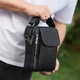 Мужская сумка мессенджер через плечо из натуральной кожи 19x24x7.5 / кросс боди для телефона и документов, черный цвет - изображение 12