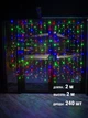 Гірлянда Штора 2х2 м на вікно Різнокольорова світлодіодна 240 LED інтер’єрна Laplandia від мережі (m.03.5Т.240+) - зображення 7