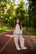 Утеплений костюм для дівчинки (бомбер та штани) з принтом Носи своє 110 Бежевий (p-16586-192024) - зображення 2