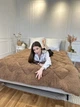 Одеяло полуторное стеганое зимнее из верблюжой шерсти Leri Max 21481 150х210 см коричневое - изображение 5