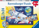 Puzzle Ravensburger Animals in Space 2 × 24 elementy 05665 (4005556056651) - obraz 1
