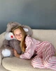Пижама детская домашняя шелковая рубашка со штанами Розовая полоска Maybel 134-140 7006Secret (2892_4) - изображение 4