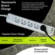Сетевой фильтр-удлинитель RZTK Power Strip Pro 5 + 2 USB-A + USB-С (PD20W) White 2 м (2025) - изображение 6