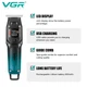Мужской аккумуляторный триммер для бороды и усов VGR V-964 с 3 сменными насадками 1,2,3 мм Синий - изображение 6