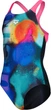 Купальник для дівчат Arena Spray Paint Swimsuit Swim Pro (UPF 50+) 164 см Чорно-рожевий,бірюзовий (010286-590-164) - зображення 2