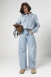 Джинсы женские baggy с рваным эффектом цвет голубой размер 34 FL_002020 - изображение 7